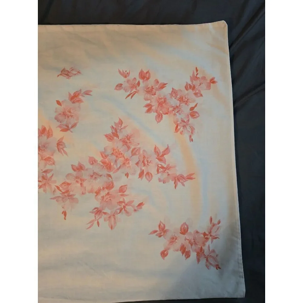 Vintage Red Watercolor Asian Floral Pillowcase